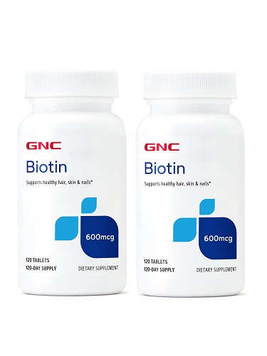 GNC 頭髮 指甲 維他命 Biotin 600 mcg 120顆(一組2瓶)